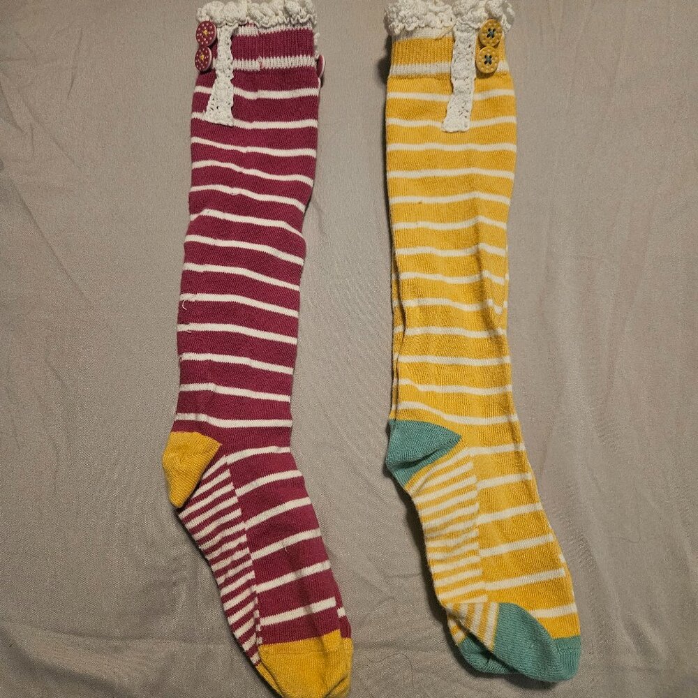 Matilda Jane Girls Knee Socks, two pair, size Medium